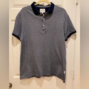 Peter Werth London Union Polo Shirt,  sz M, navy & white.